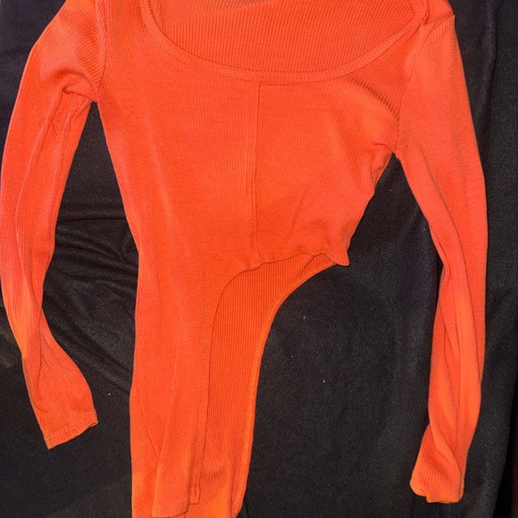 Fashion Nova Bold Orange Long Sleeve Top - Picture 2 of 2